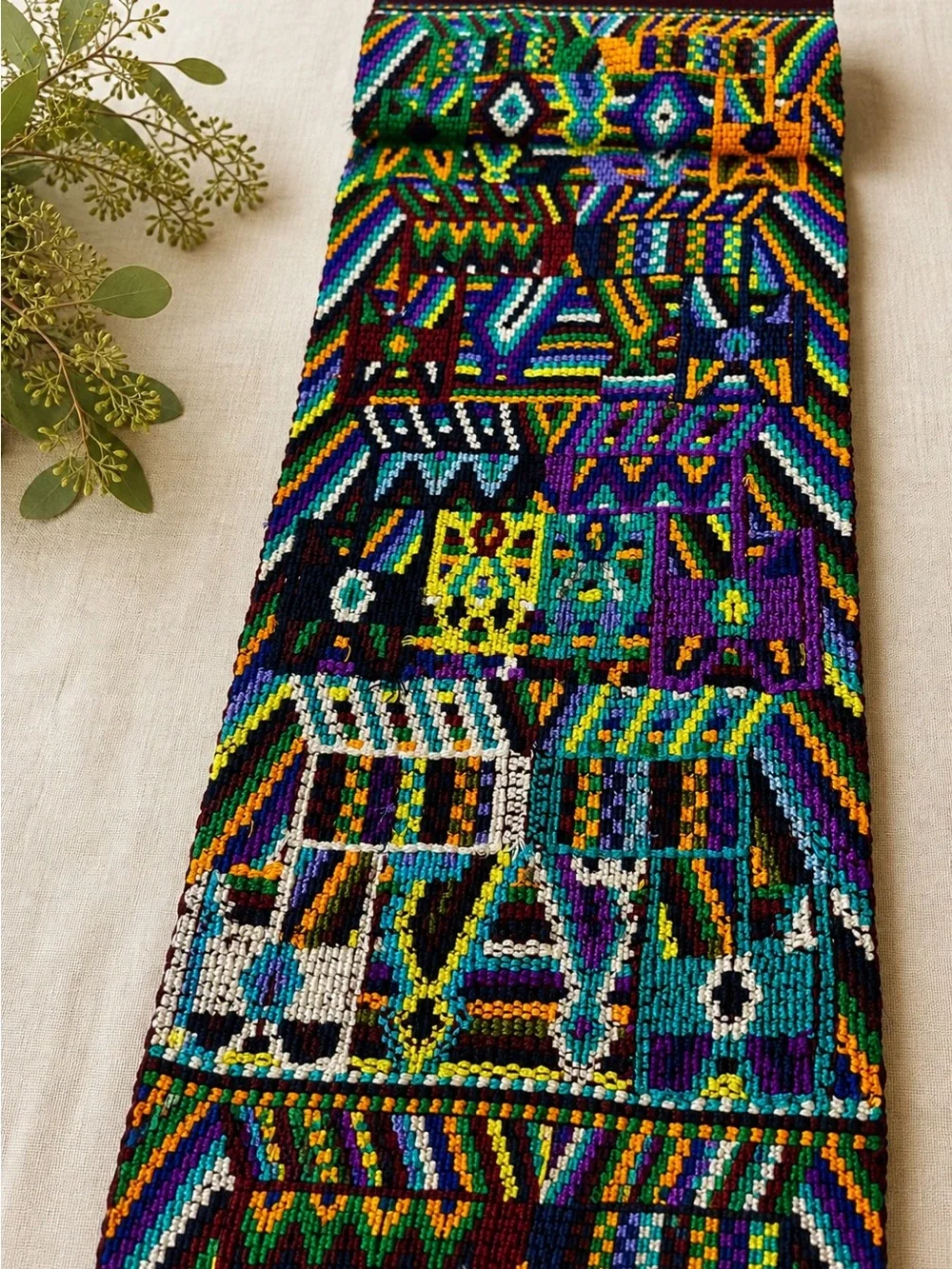 Handwoven Guatemalan Faja / Traditional Maya Belt – Ceremonial Textile Art
